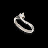 Anello modello solitario in oro bianco 18kt e diamante
