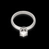 Anello solitario a 6 griffe in oro bianco e diamante