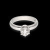 Anello solitario a 6 griffe in oro bianco e diamante