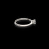 Anello solitario Miluna con castone a V in oro bianco e diamanti