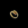 Anello serpente in oro giallo 18kt ed occhi di rubini