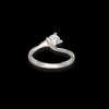 Anello solitario in oro bianco e zircone