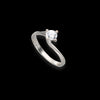 Anello solitario in oro bianco e zircone