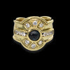 Anello fascione in oro giallo 18kt con pietre firmato Francesco Negri