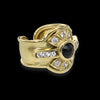 Anello fascione in oro giallo 18kt con pietre firmato Francesco Negri