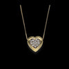 Catena veneziana con cuore pendente in oro giallo e zirconi