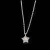 Catena in oro bianco 18kt con stella di diamanti