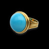 Anello in oro giallo 18 kt con pasta di turchese
