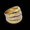 Anello a 3 fasce in oro giallo bianco