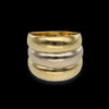 Anello a 3 fasce in oro giallo bianco
