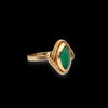 Anello retrò oro giallo e giada verde
