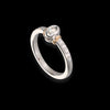 Anello solitario in oro bianco 18kt e diamanti