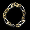Bracciale a maglia allungata in oro bianco e giallo 18kt