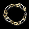 Bracciale a maglia allungata in oro bianco e giallo 18kt