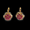 Orecchini vintage in oro giallo e bianco 18kt con rubini