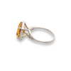 Anello in oro bianco 18kt con citrino e diamanti
