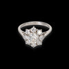 Anello fiore in oro bianco 18kt con diamanti
