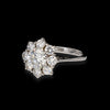 Anello fiore in oro bianco 18kt con diamanti